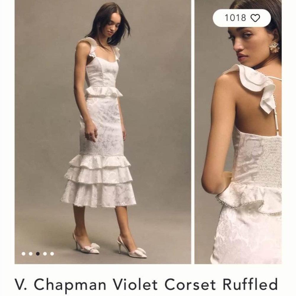 V. Chapman Violet Corset Ruffled Dress